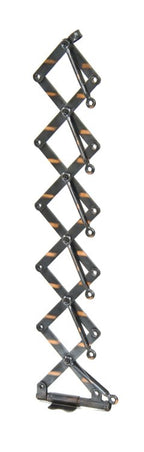 all original american industrial wall-mount "hood" new old stock scissor garment bracket with intact oxidized copper-plated finish