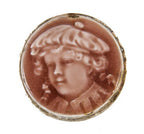 authentic 19th century american victorian era majolica glazed circular portrait stove tile depicting a young costumed child