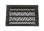 original and intact antique american 19th century victorian era "persian" pattern ornamental black enameled cast iron wall-mount register or grate