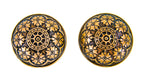 two banded rim 19th century american antique ornamental cast brass passage size interior residential doorknobs with floral rosettes