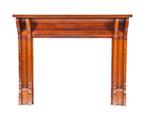 attractive c. 1886 american antique victorian era solid cherry wood residential bedroom fireplace mantel with original mahogany-stained finish