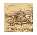 original c. 1885 printed underglazed "goats and kids" william wise "animals on the farm" series ceramic fireplace tile