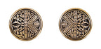 original c. 1886 antique american ornamental cast brass "egyptian" pattern drum-shaped interior residential doorknobs with knurled edges