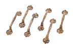 six matching c. 1880's high victorian ornamental oversized cast brass david c. cook mansion interior window sash pulls or handles