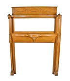elegant original c. 1880's antique american victorian era carved white oak wood full fireplace mantel with original and intact beveled edge mirror