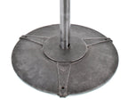 late 1930's american art deco style machine age cast iron and steel industrial air circulating fan base with embossed chevron design motifs
