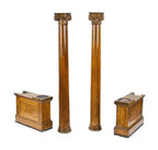 original c. 1910 american chicago graystone interior residential varnished oak wood colonnades with largely intact ornamental composite capitals