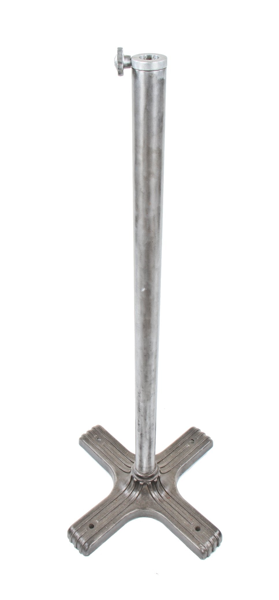 original american industrial machine age freestanding factory air circulating fan base with deeply grooved four-legged base