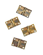 four matching 19th century american eastlake style ornamental cast brass "ivy" pattern interior residential window shutter butt hinges