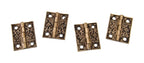 matching lot of original 19th century american antique ornamental cast brass interior residential "bamboo" pattern window shutter butt hinges