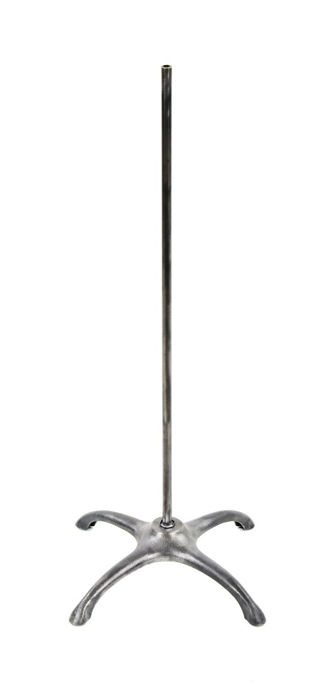 c. 1930's american made vintage industrial refinished stationary dress form stand comprised of heavy gauge steel and cast iron