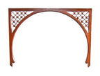 19th century interior residential american victorian era solid cherry wood room divider arch segment containing a horseshoe opening
