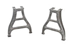 matching set of hard to find early 20th century freestanding american industrial refinished cast iron factory lathe machine bases or legs