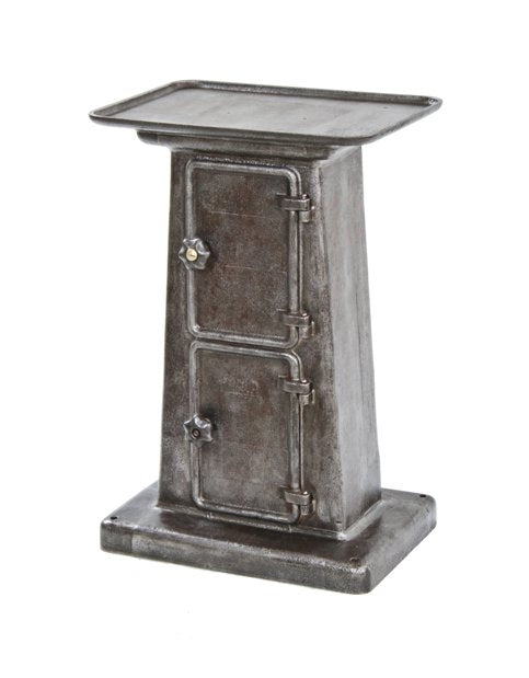 very unusual c. 1920's american industrial freestanding cast iron factory machine pedestal base with two distinct interior compartments