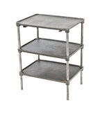 thoroughly cleaned and refinished c. 1910 american industrial machine shop three-tier stationary die table with solid cast iron removable decks