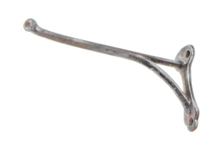 oversized early 20th century american industrial unornamented cast iron wall-mount harness or tack hook with traces of original paint
