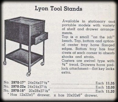 original c. 1950's salvaged chicago pressed and folded steel factory machine shop industrial two-drawer tool cabinet or work stand with nicely aged surface patina