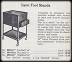 refinished late 1940's vintage american industrial heavy gauge steel mechanic mobile tool stand with interchangeable module containing two pull-out drawers