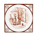 c. 1886 original antique victorian era "alarming position for mr. pickwick" pictorial charles dickens fireplace surround tile