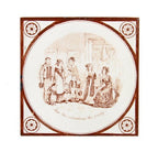 original intact 19th century victorian era aesthetic movement "barnaby rudge" interior residential ceramic fireplace surround tile