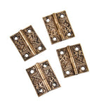 matching lot of four all original and fully functional 19th century cast brass "bamboo" pattern interior residential shutter door butt hinges