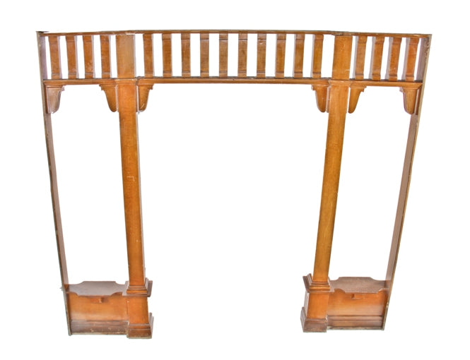complete and original c. 19th century american david c. cook mansion faux wood grain finish room divider or colonnade complete with boxes and corbels
