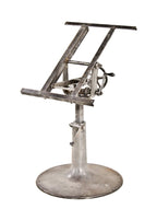 very unique and unusual heavily reinforced c. 1920's  vintage american industrial rack and pinion adjustable drafting table pedestal base