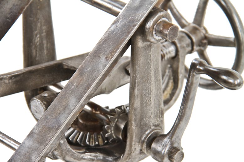 very unique and unusual heavily reinforced c. 1920's  vintage american industrial rack and pinion adjustable drafting table pedestal base