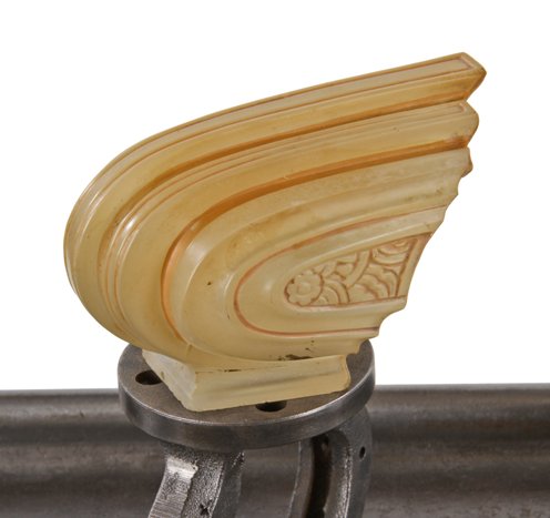 hard to find original american machine age streamlined style ornamental light fixture replacement slip shade with baked enameled finish