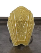 c. 1930's american art deco style ornamental iridescent pressed glass "berkeley line" light fixture replacement slip shade