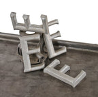 matching lot of original late 1950's single-sided american exterior weathered cast aluminum michael reese friend pavilion sign letters