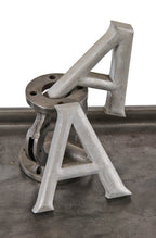 c. late 1950's original american-made single-sided cast aluminum exterior flush mount michael reese friend pavilion medium-sized sign letters