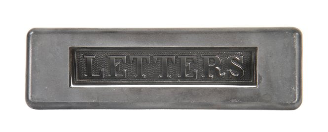 functional early 20th century chicago commercial building bower-barff finish "letters" interior flush mount office door mail slot