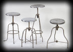 unusual shaped early 20th century american medical three-legged tripod adjustable height hospital operating room surgeon stool with revolving seat