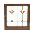 intact c. 1920's american arts & crafts or craftsman style interior residential chicago bungalow residential leaded art glass window in original wood sash frame