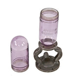 original early 20th century american vintage industrial appleton explosion proof "sun purple" tinted threaded end light fixture lamp guards