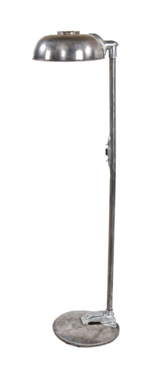 c. 1930's american streamlined style machine age interior freestanding hospital room doctor or dentist examination lamp with weighted cast iron base