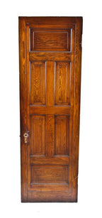 19th century american victorian era varnished oak wood raised six-panel interior residential passage door from a lasalle street mansion