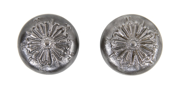 heavy cast iron "ontario" pattern antique american interior residential passage size doorknobs refinished and treated with a clear coat lacquer