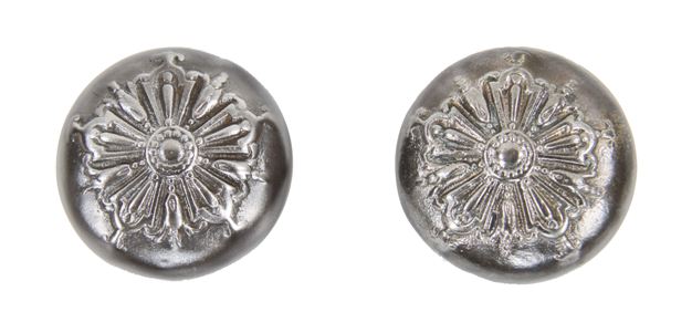 original early 20th century antique american "ontario" pattern interior residential refinished cast iron passage size doorknobs