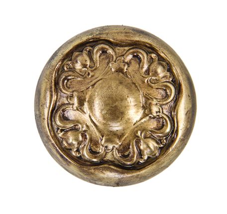 original early 20th century american art nouveau style wrought ornamental brass "nouvelle" pattern residential passage size antique doorknob