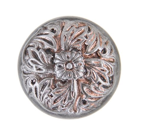 early 20th century american antique richardsonian romanesque style ornamental cast iron "panama" pattern passage size doorknob with centrally located rosette