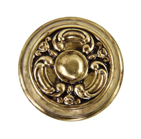 original c. 1900's american antique interior residential passage size "haven" pattern wrought ornamental brass banded rim doorknob