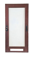 original c. 1914 american interior continental & commercial bank building mahogany wood office door with intact oversized "glue chip" glass inset