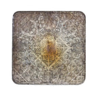 fantastically detailed original c. 1920's louis h. sullivan-designed american residential lithographed steel stoveboard or platform with a richly organic design