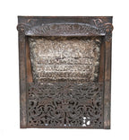 original 19th century antique american fanciful cast iron dawson residential fireplace gas insert with largely intact oxidized copper-plated finish