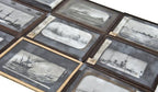 early 20th century american industrial lithographed "magic lantern" instructional glass slides depicting warships
