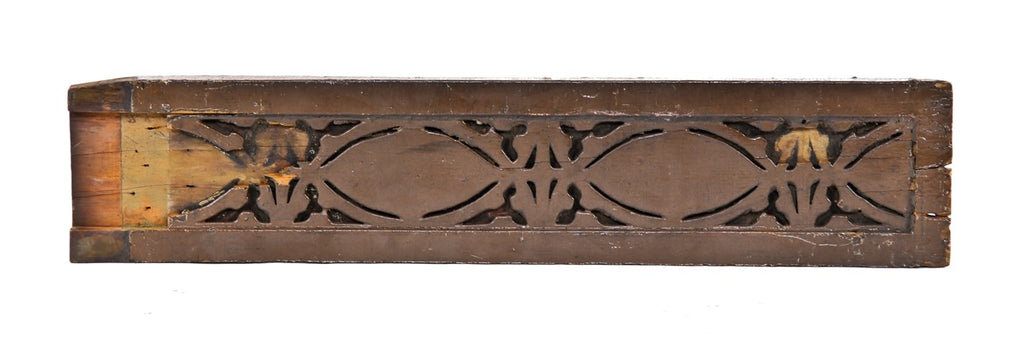 original c. 1890's james charnley exterior painted fret-sawn pine wood single-sided fragment salvaged from the restored front facade projecting wood balcony