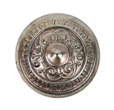 antique american "mantua" pattern interior residential stamped ornamental steel passage size doorknob with oil-rubbed bronze enameled finish