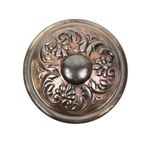 c. 1900's original antique american ornamental banded rim pressed or stamped steel "westfield" pattern copper-plated doorknob with anthemions